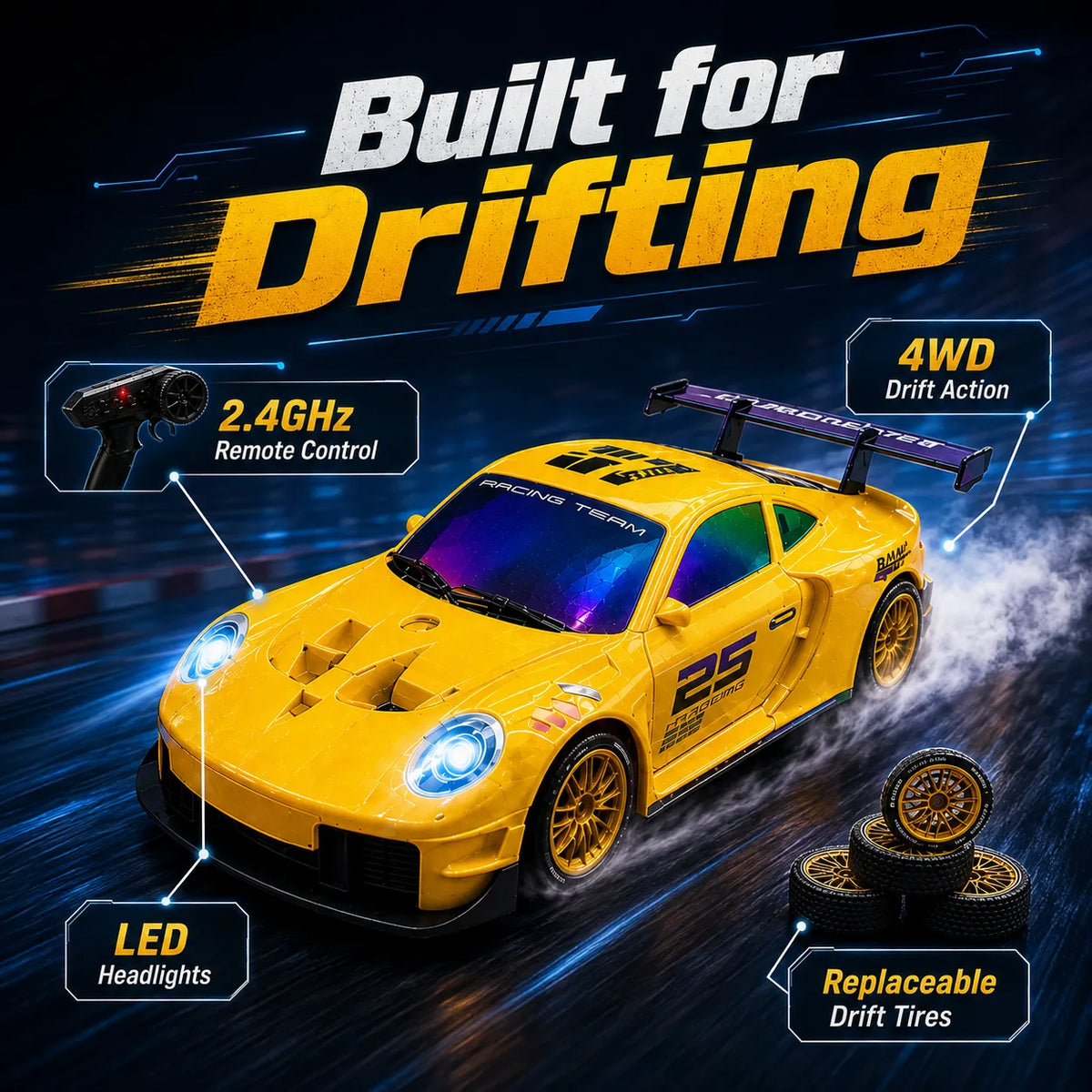2.4GHz RC Porsche Drift Racing Car for Kids
