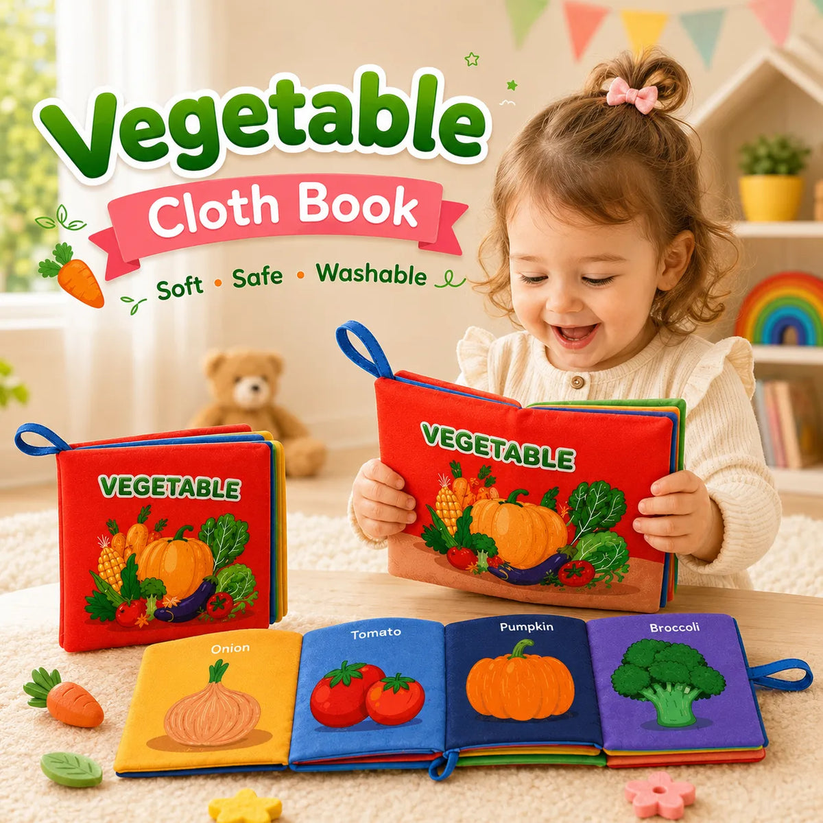 3D Early Education Cloth Book for Kids – Sensory Learning & Development Toy
