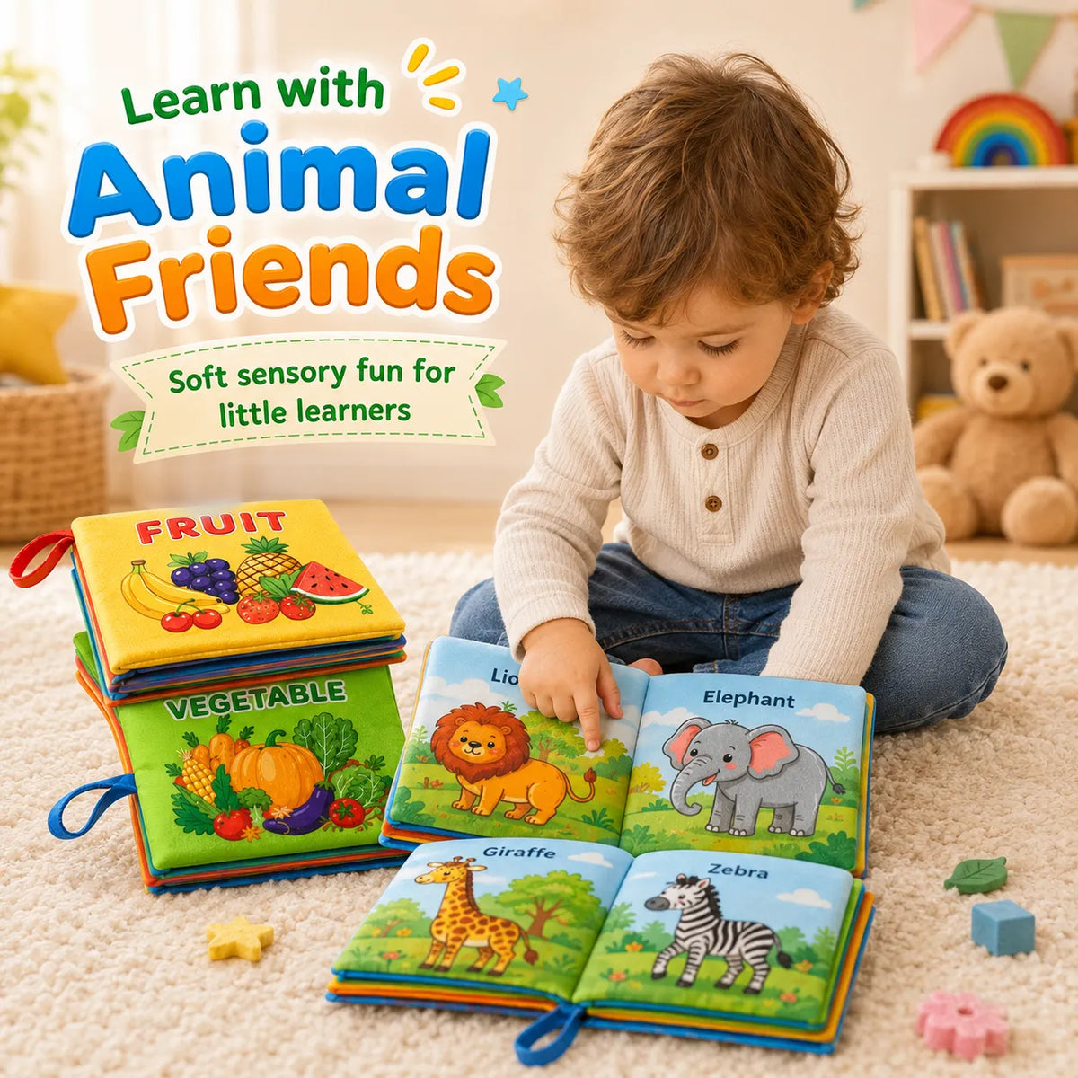 3D Early Education Cloth Book for Kids – Sensory Learning & Development Toy