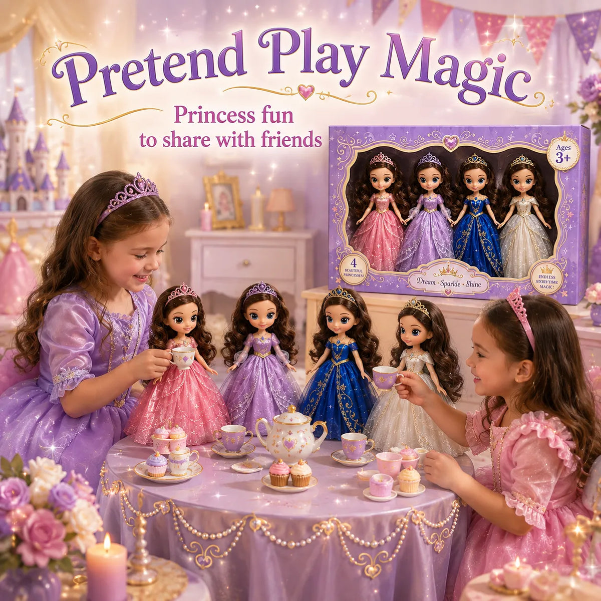 4-in-1 Sofia Princess Dress-Up Doll Toy for Girls