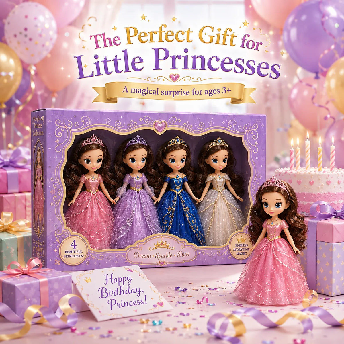 4-in-1 Sofia Princess Dress-Up Doll Toy for Girls