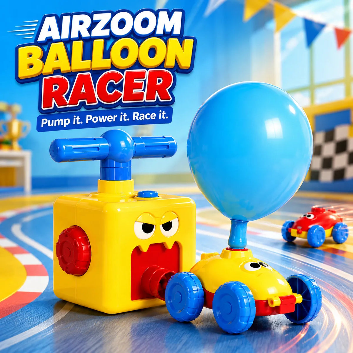 AirZoom Balloon-Powered Racing Car – STEM Air-Powered Racing Toy