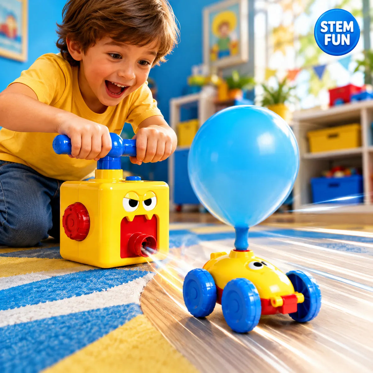 AirZoom Balloon-Powered Racing Car – STEM Air-Powered Racing Toy