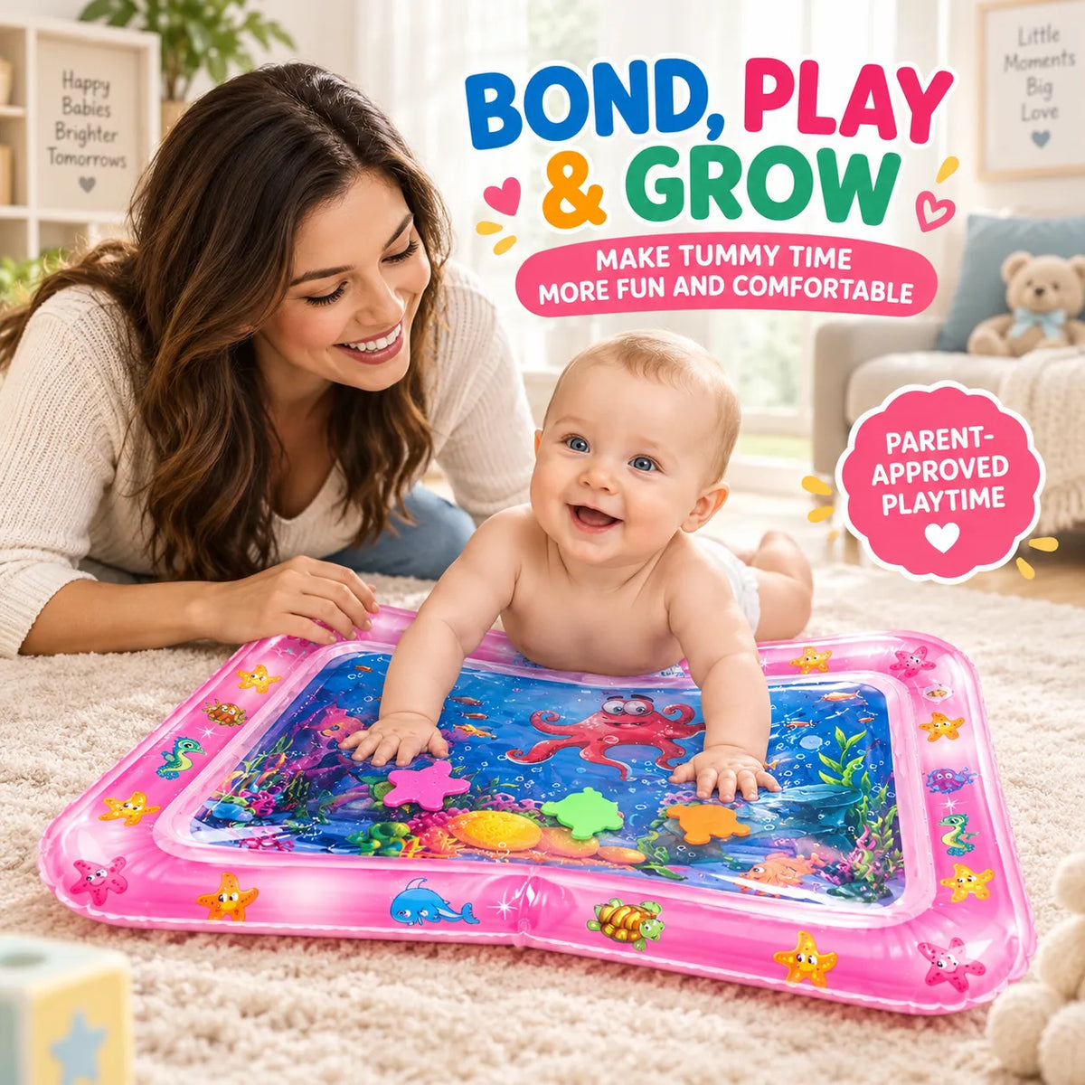 AquaTummy Inflatable Water Play Mat – Tummy Time Sensory Mat for Babies | Toynic Kids Zone