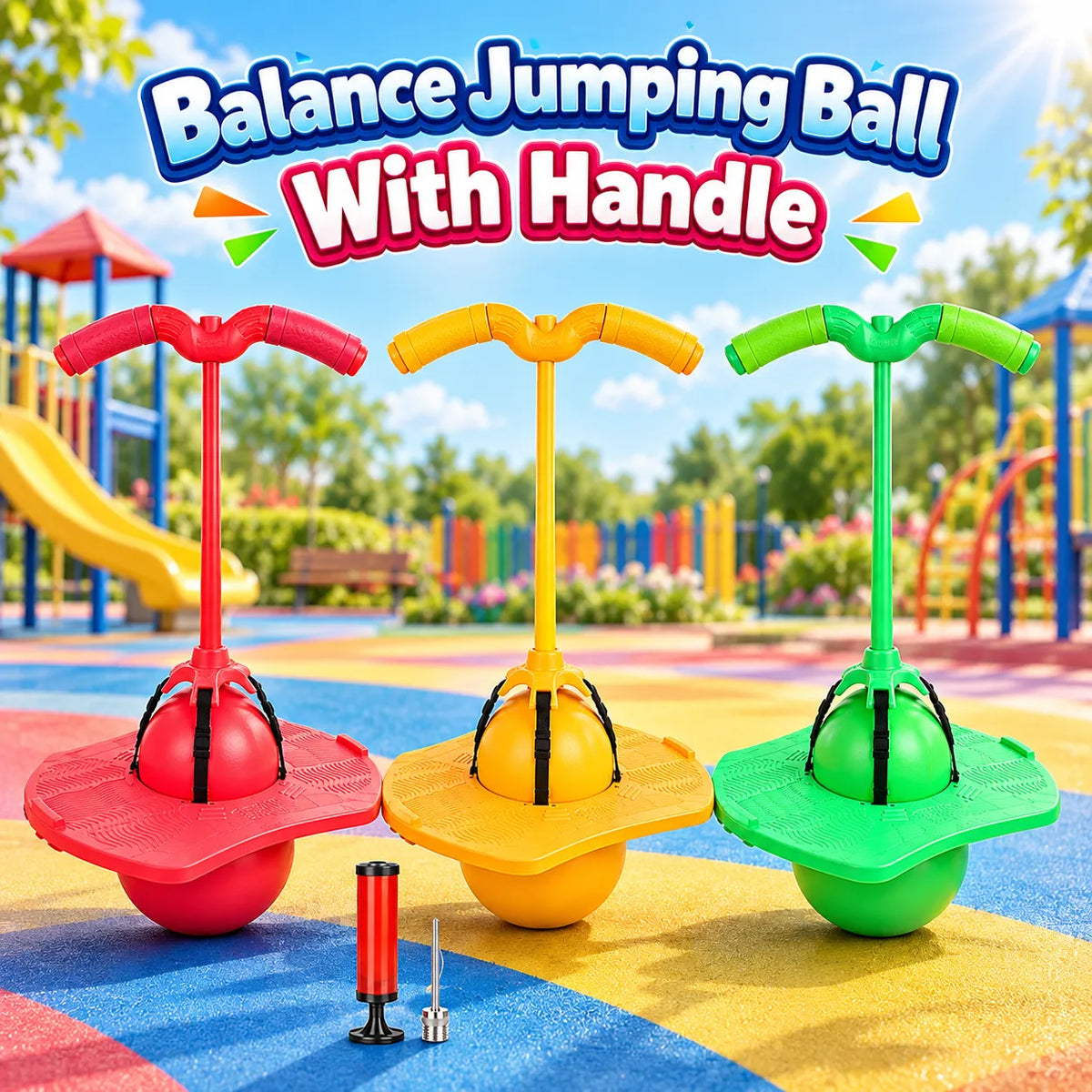 Balance Jumping Ball with Handle for Kids – Active Outdoor Play Toy