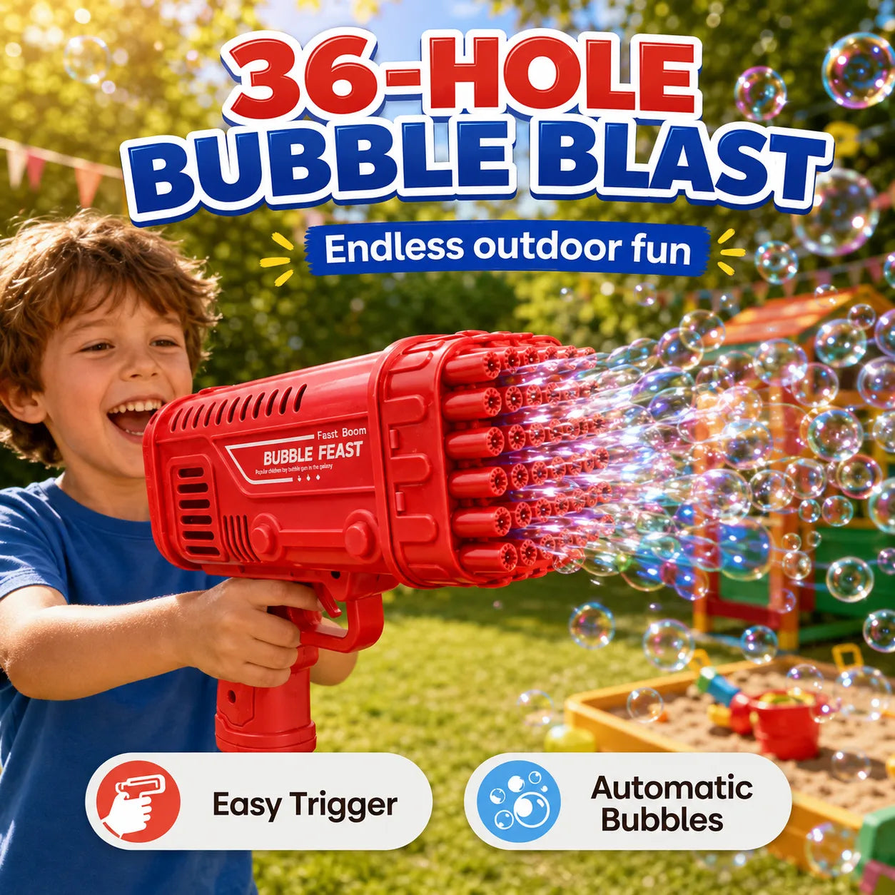 Blast-O-Bubbles Bazzoka Rocket Gun — Electric Bubble Maker – Automatic Electric Bubble Gun