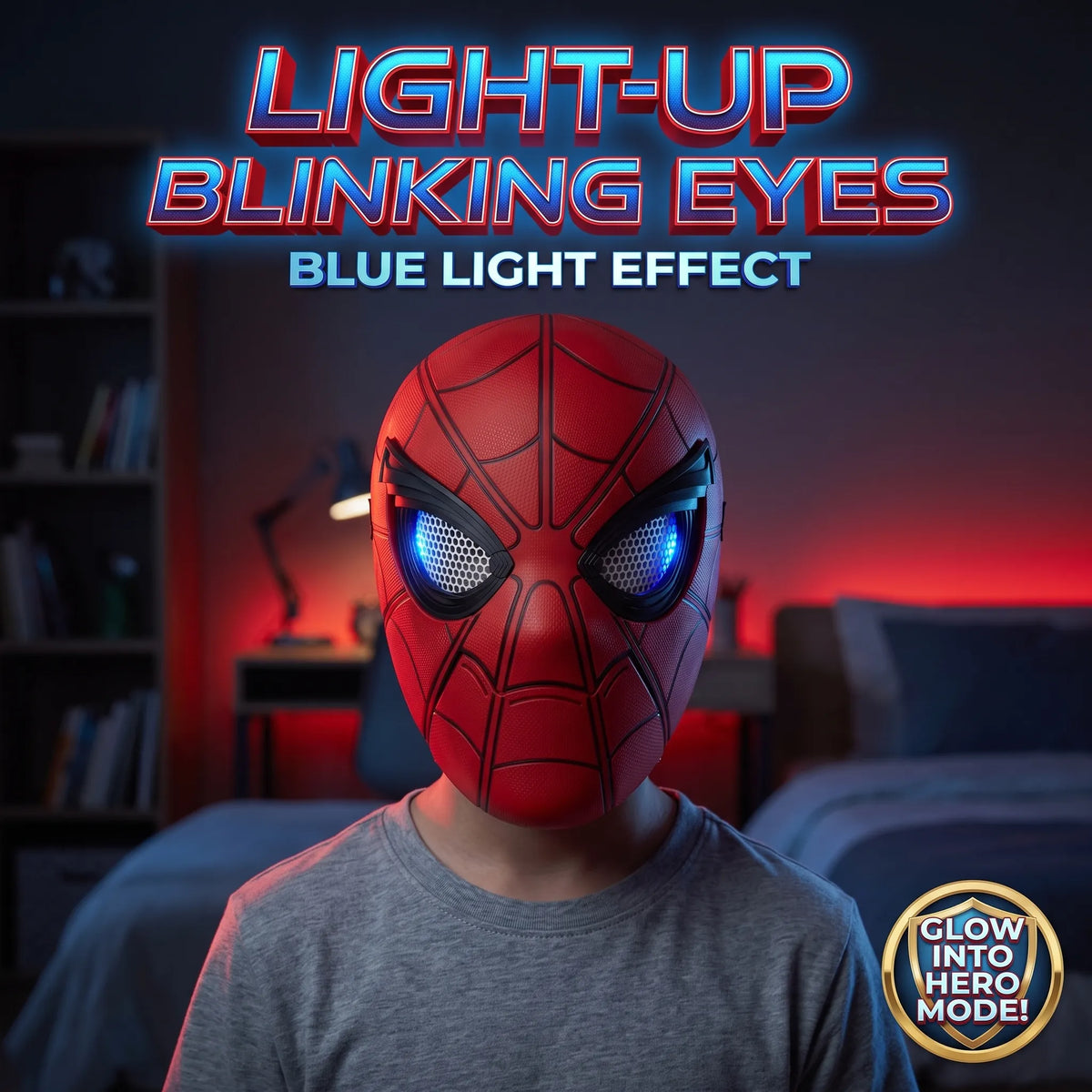 Blinking Eyes Spider-Man Mask for Kids – Superhero Costume Accessory with Moving Eyes