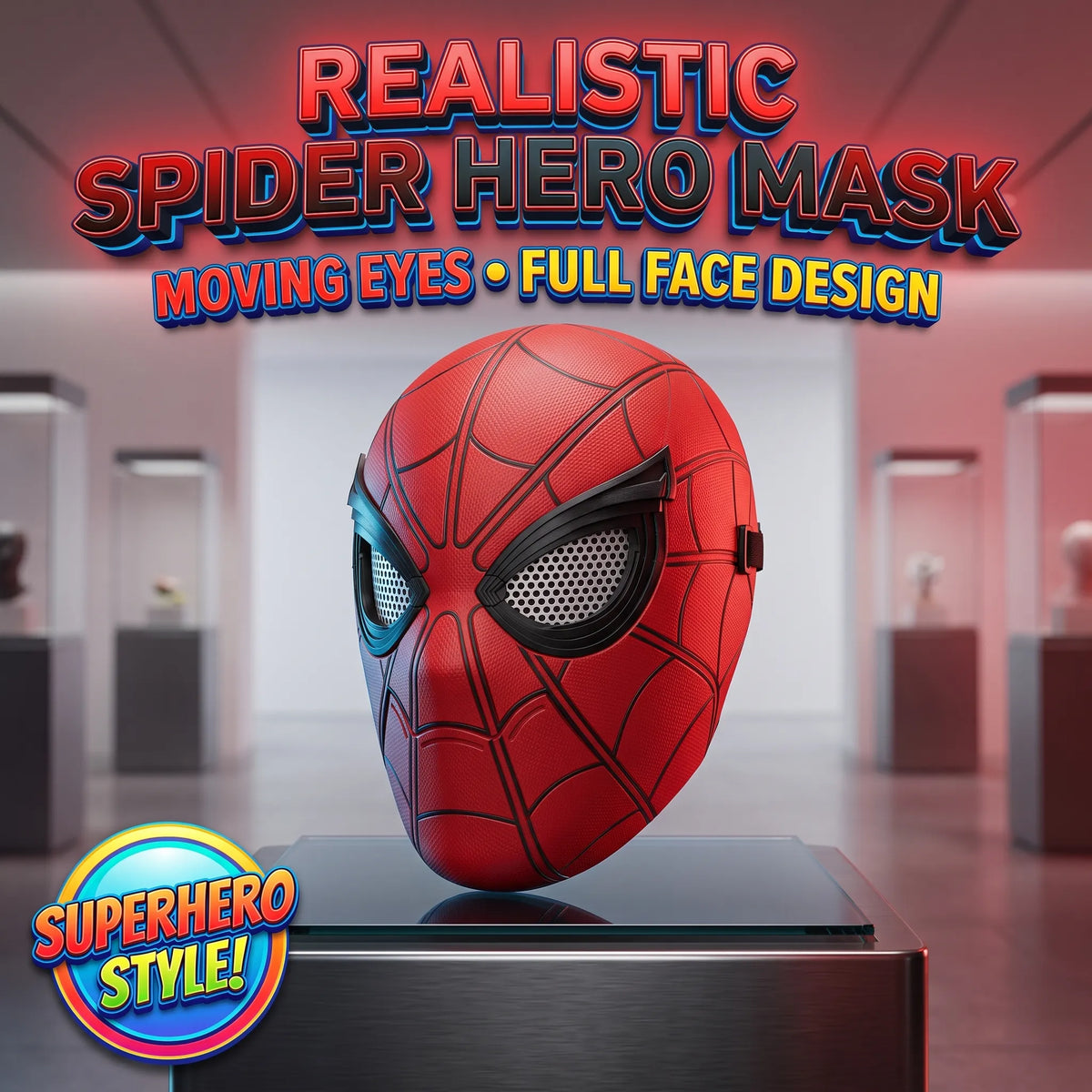 Blinking Eyes Spider-Man Mask for Kids – Superhero Costume Accessory with Moving Eyes