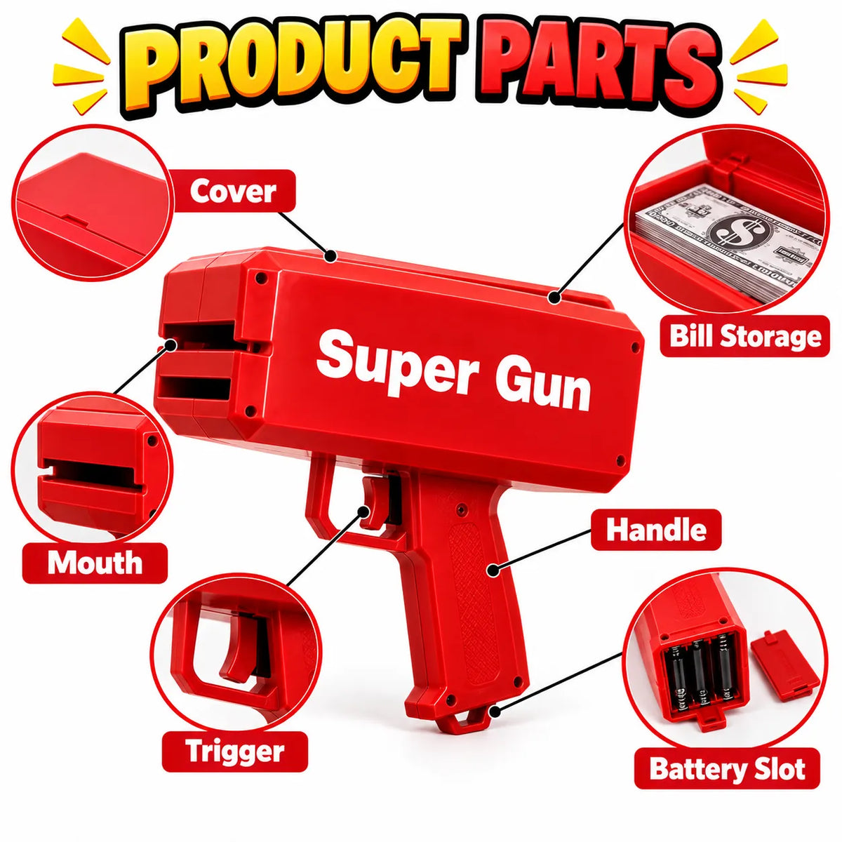 CashPop Money Blaster Gun – Automatic Party Cash Launcher