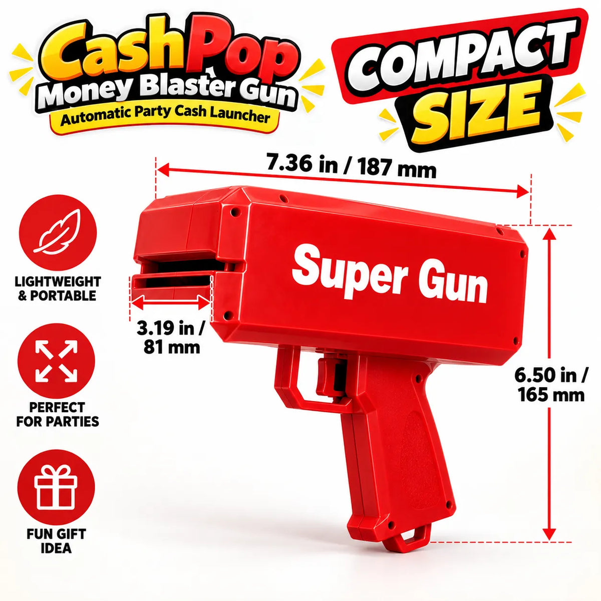 CashPop Money Blaster Gun – Automatic Party Cash Launcher