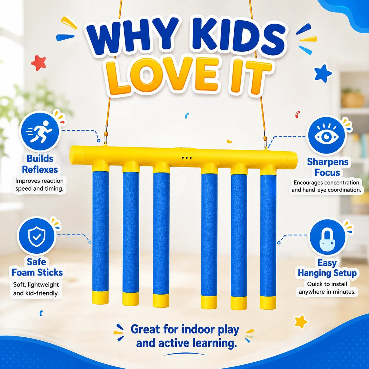Catching Sticks Hand-Eye Coordination Game for Kids