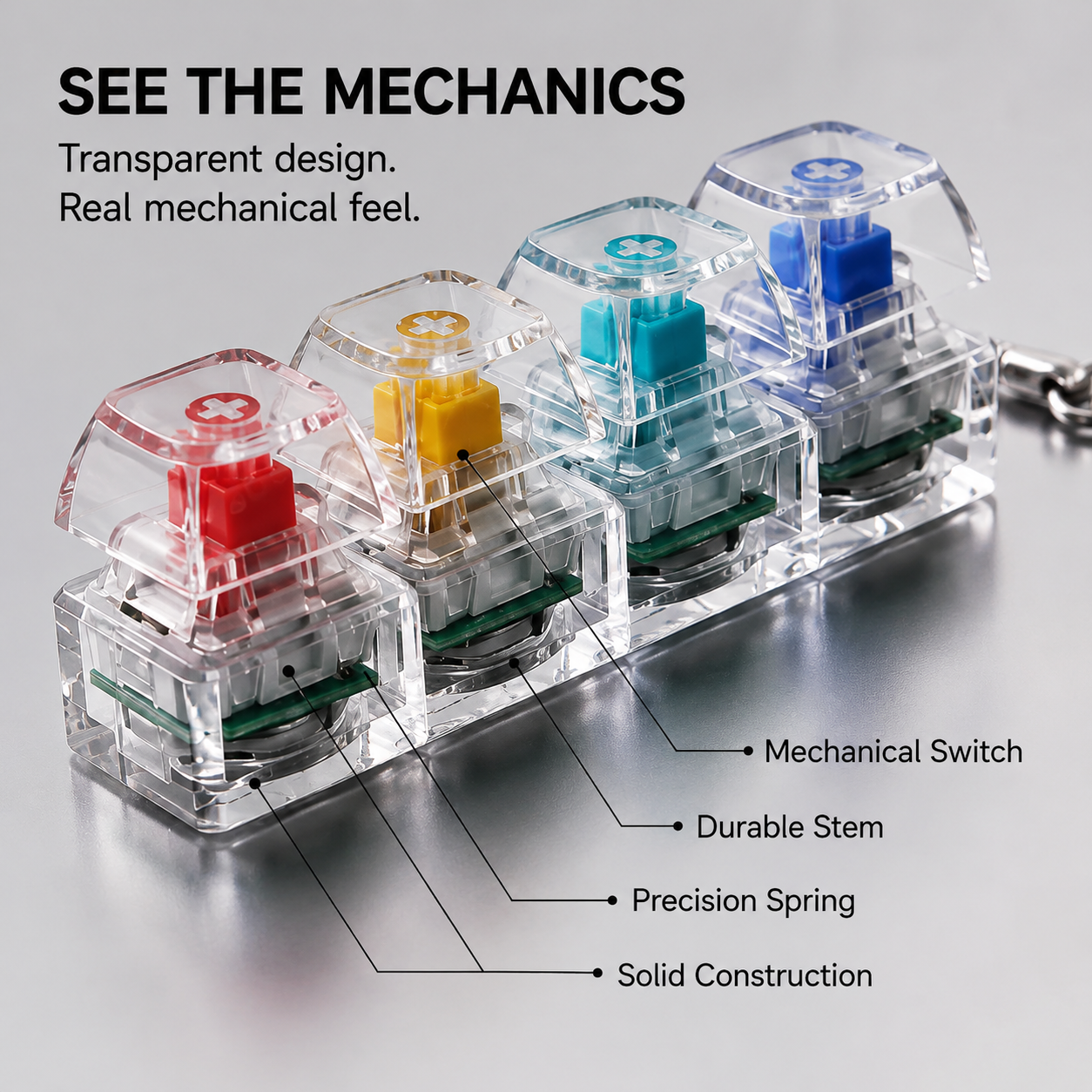 ClickRelief Keyboard Fidget Keychain – Sensory Stress-Relief Clicker