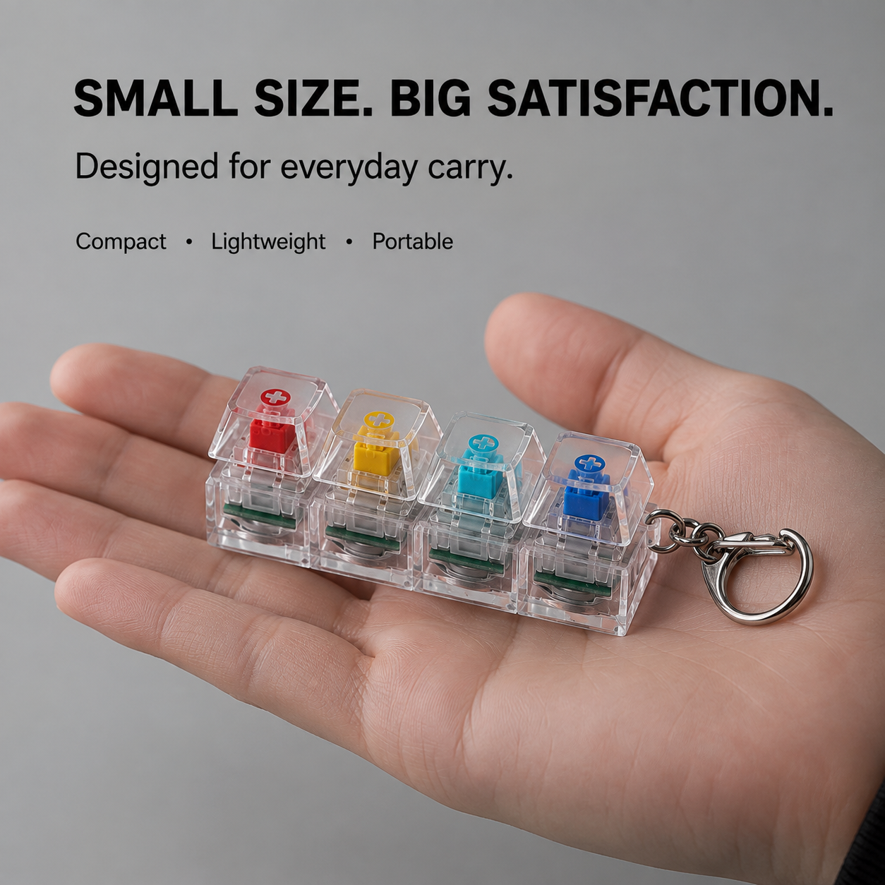 ClickRelief Keyboard Fidget Keychain – Sensory Stress-Relief Clicker