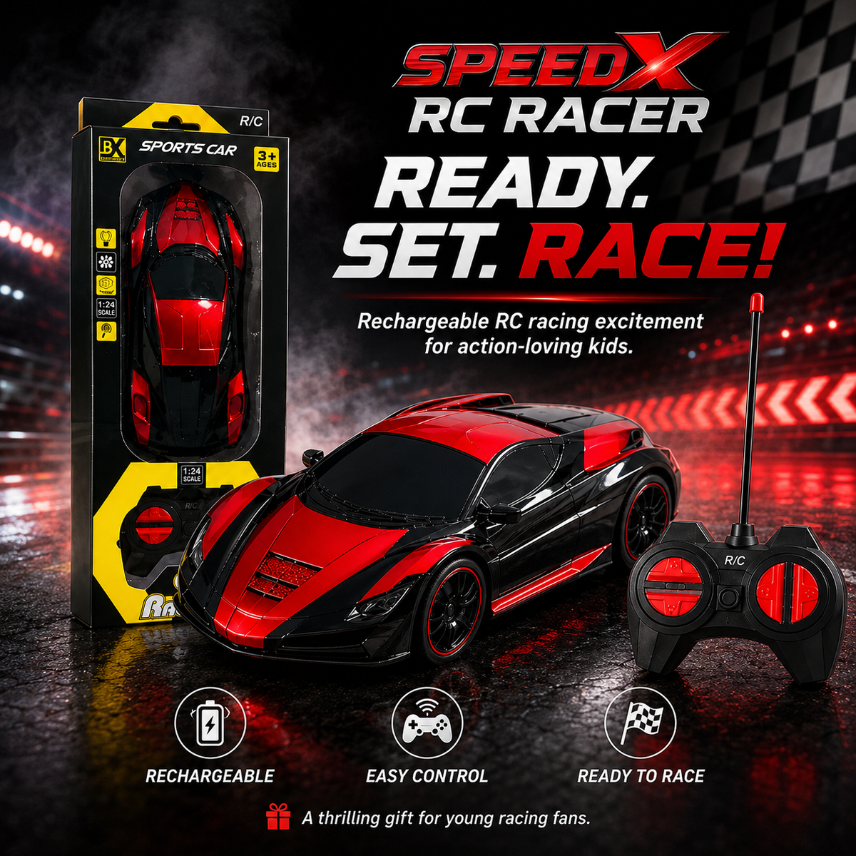 SpeedX Off-Road Rechargeable RC Racer – RC Toys for Kids