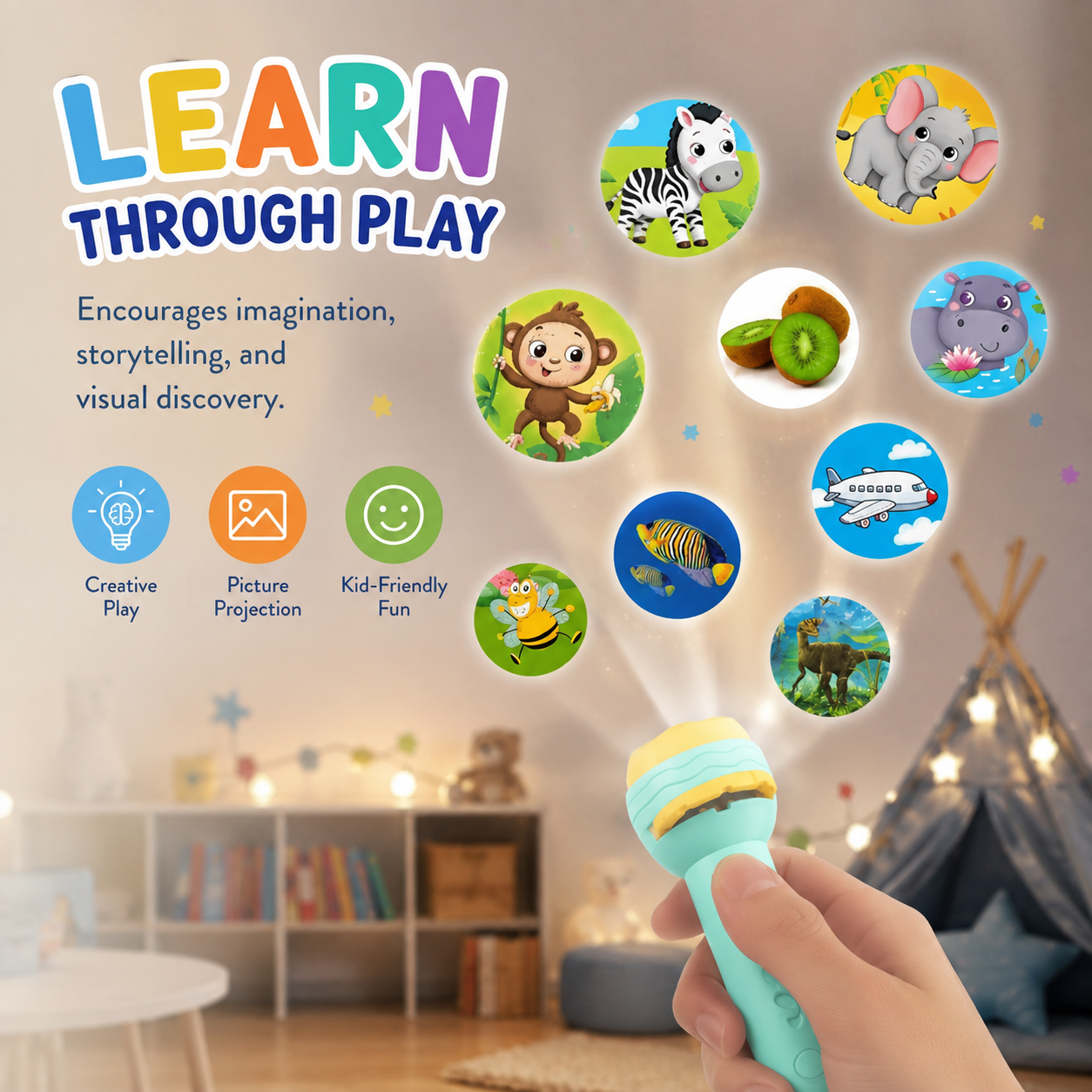 StoryBeam Kids Projector Flashlight – Story Projection Toy for Kids