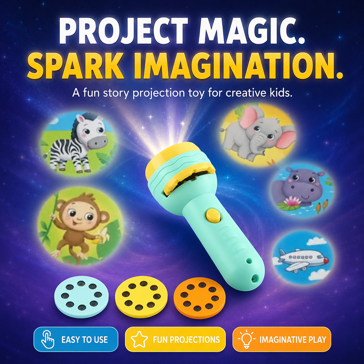 StoryBeam Kids Projector Flashlight – Story Projection Toy for Kids