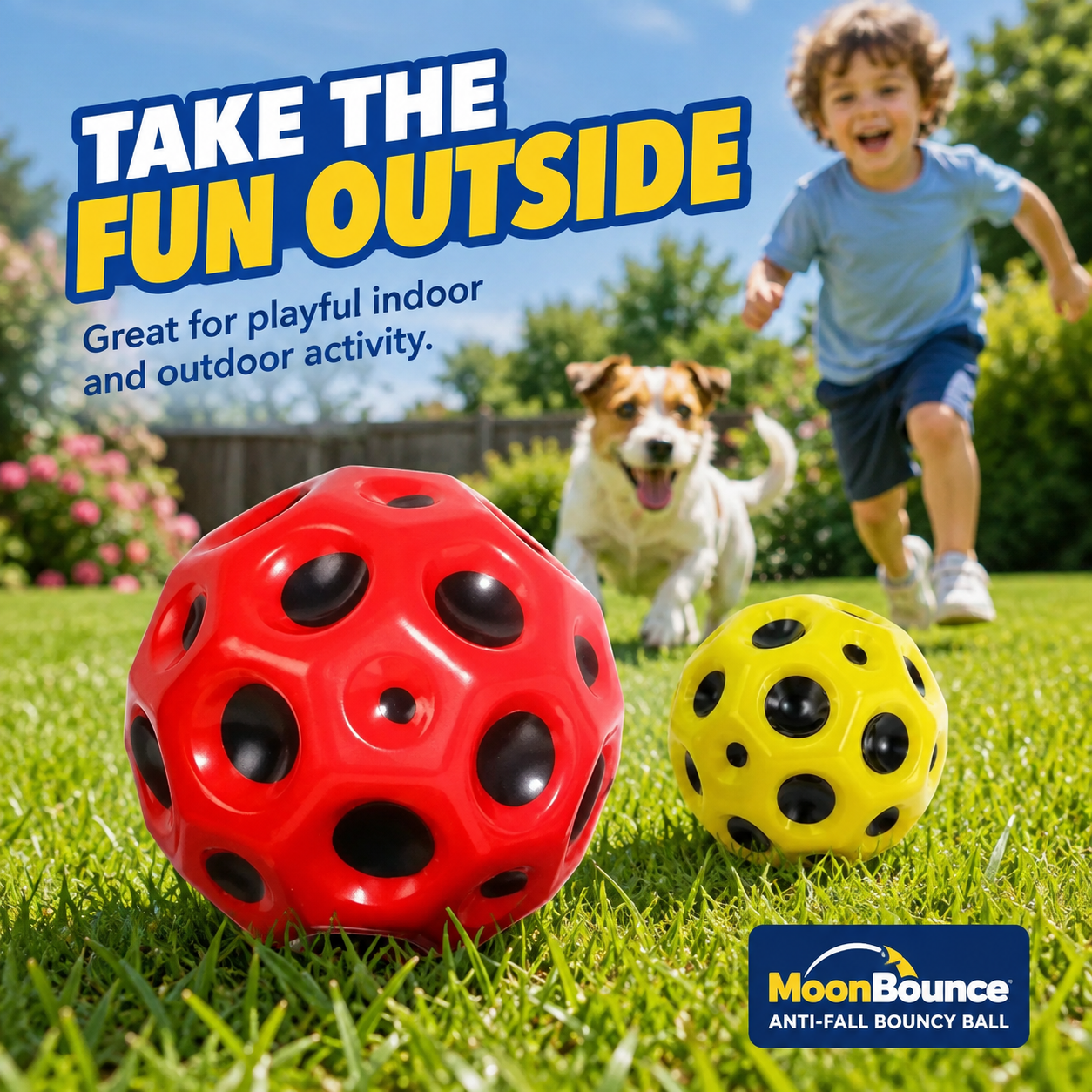 MoonBounce Anti-Fall Bouncy Ball – Sensory Indoor & Outdoor Toy