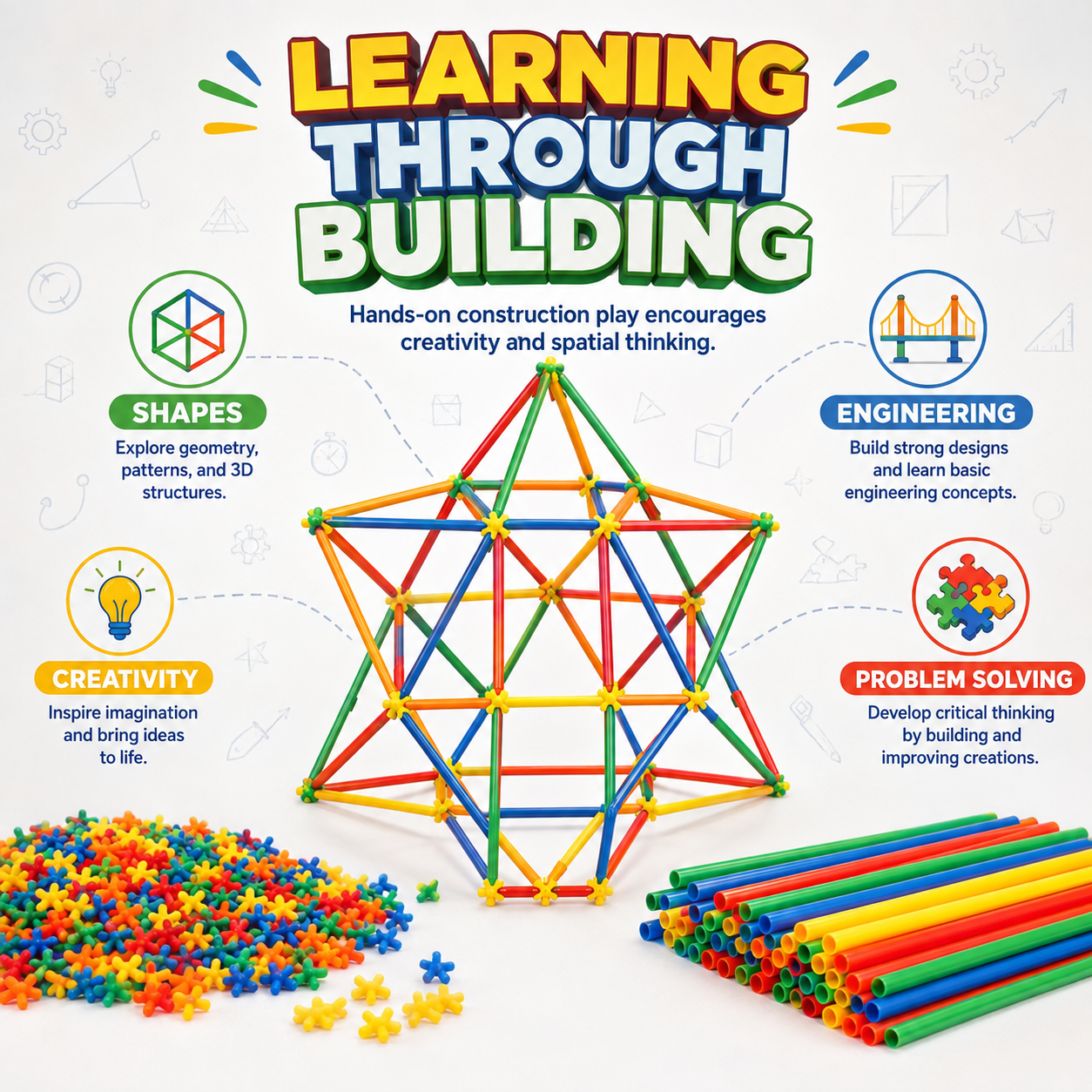 FlexiBamboo Building Sticks – STEM Construction Toy for Kids