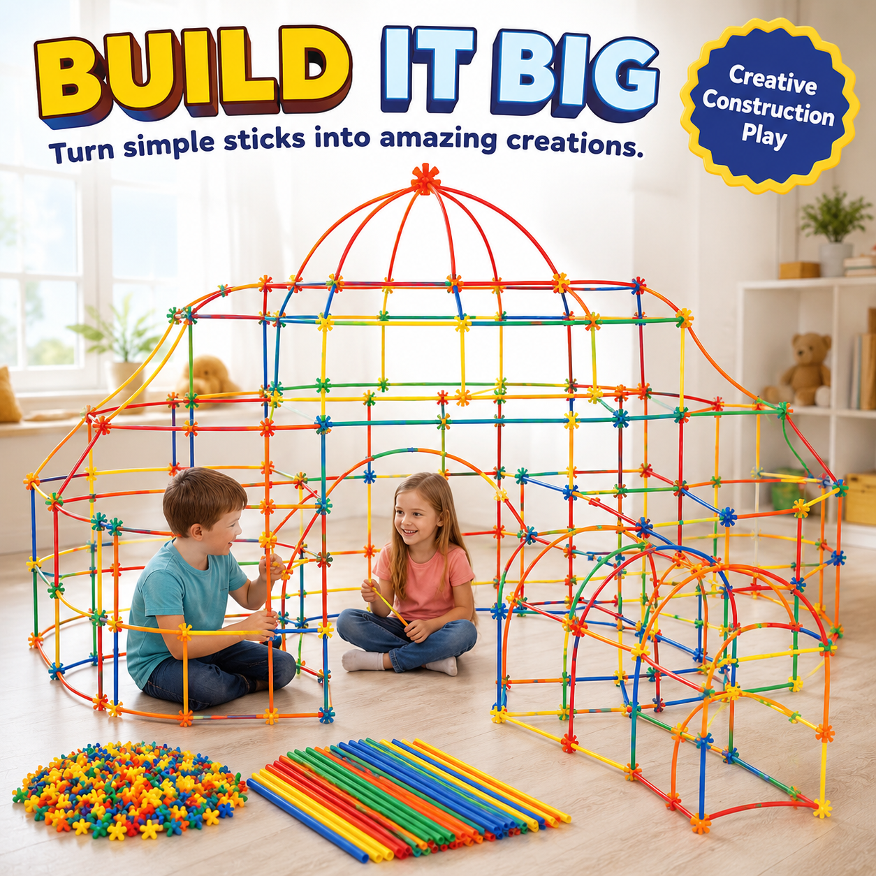 FlexiBamboo Building Sticks – STEM Construction Toy for Kids