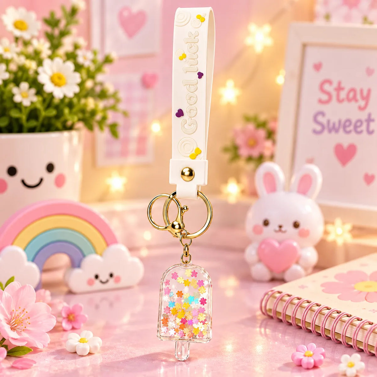 Colorful Water Keychain For Kids Random Character Liquid-Filled