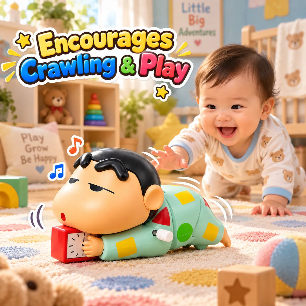 CrawlPal Shin-chan Crawling Toy – Musical Development Toy for Babies | Toynic Kids Zone