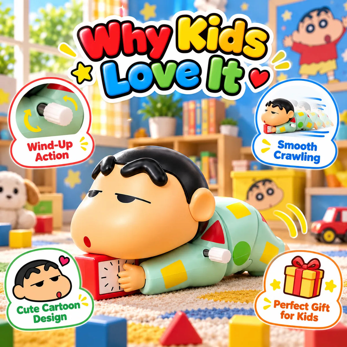 CrawlPal Shin-chan Crawling Toy – Musical Development Toy for Babies | Toynic Kids Zone