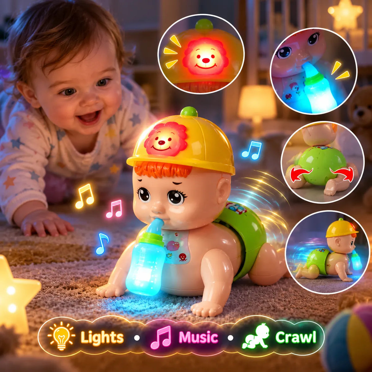 CrawlTune Electric Crawling Baby Toy – Musical Development Toy for Babies