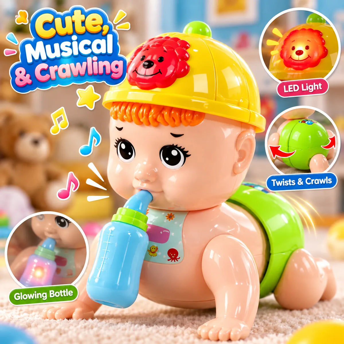 CrawlTune Electric Crawling Baby Toy – Musical Development Toy for Babies