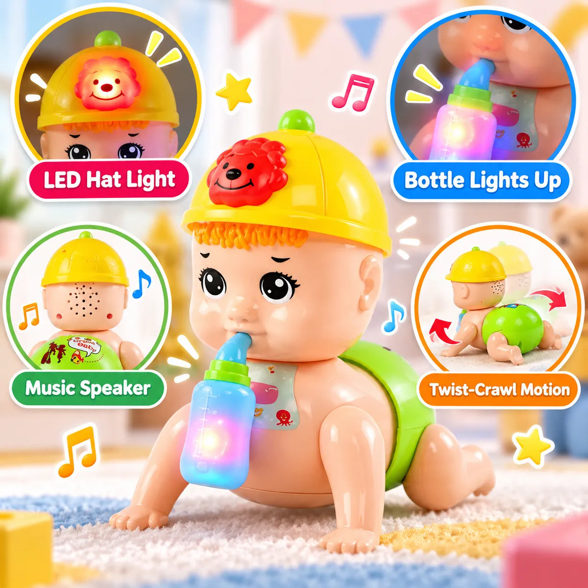CrawlTune Electric Crawling Baby Toy – Musical Development Toy for Babies