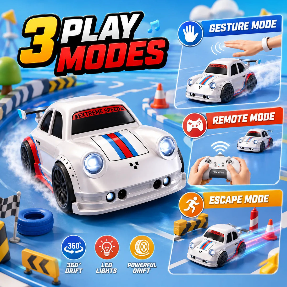 DriftMaster Gesture Control Drift Car – Rechargeable Remote Control Toy