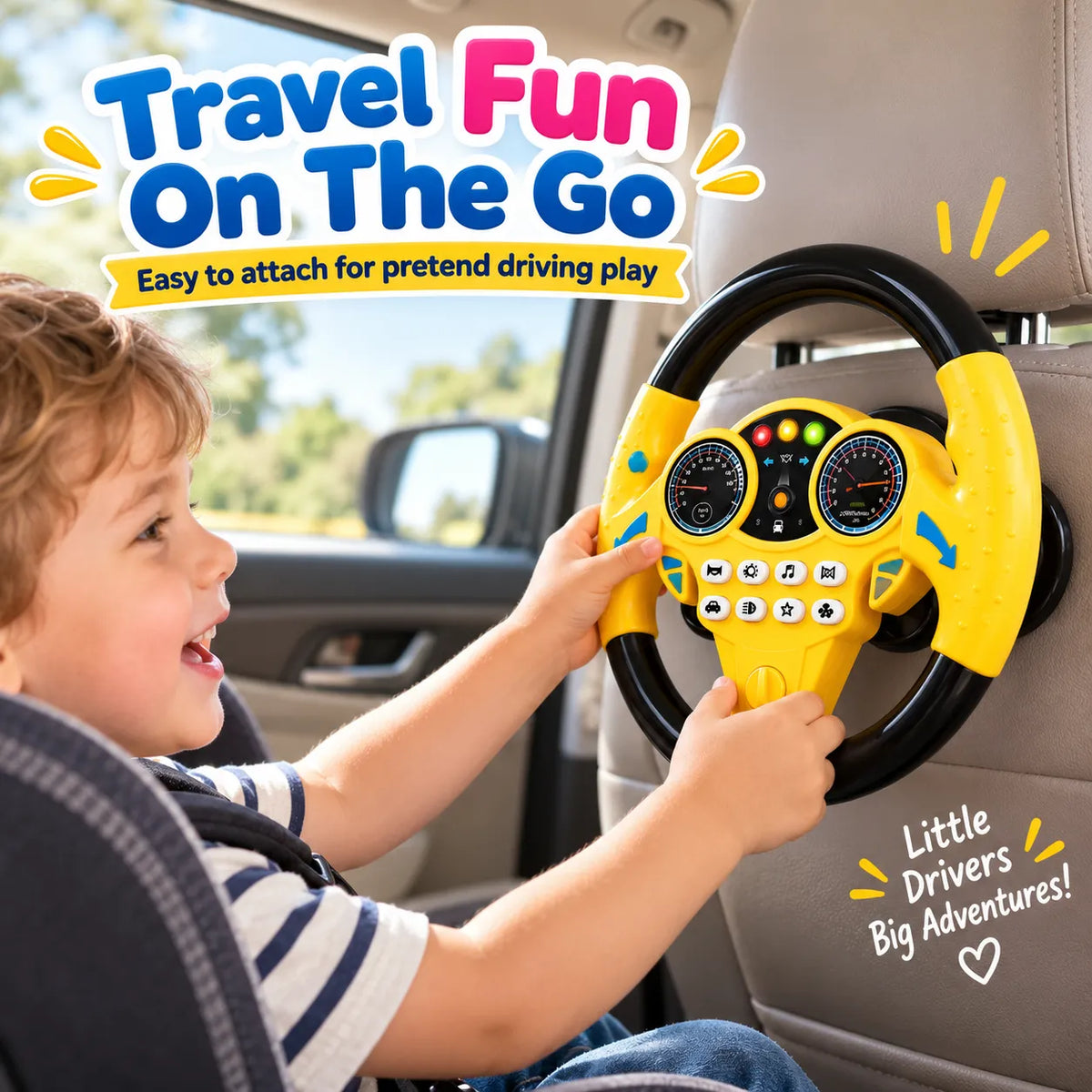 DriveMate Multifunctional Steering Wheel Toy – Light & Sound Pretend Driving Toy | Toynic Kids Zone