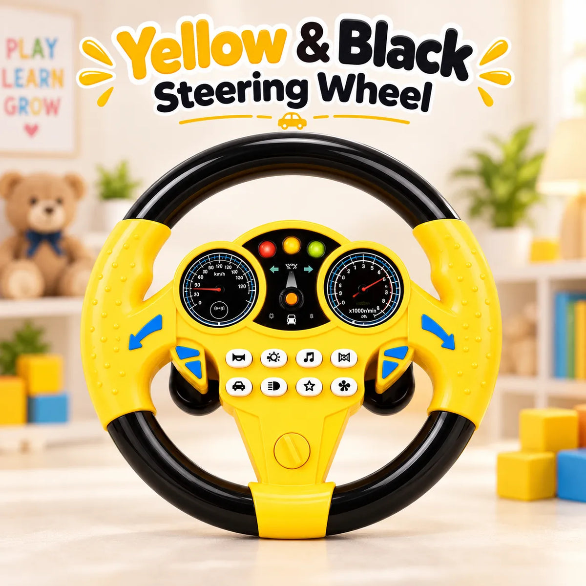 DriveMate Multifunctional Steering Wheel Toy – Light & Sound Pretend Driving Toy | Toynic Kids Zone
