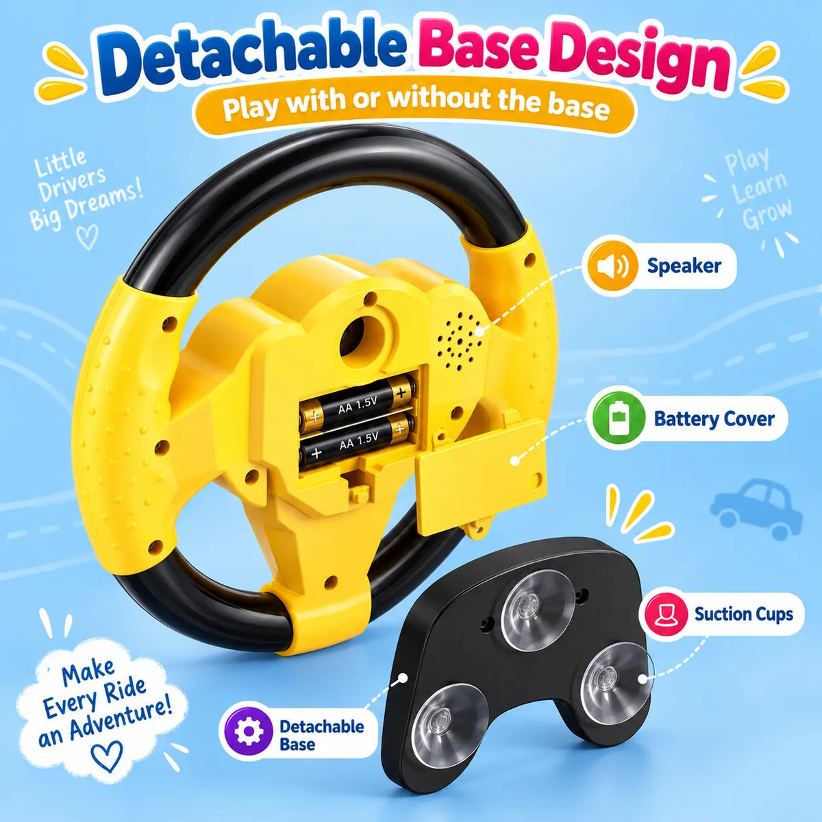DriveMate Multifunctional Steering Wheel Toy – Light & Sound Pretend Driving Toy | Toynic Kids Zone