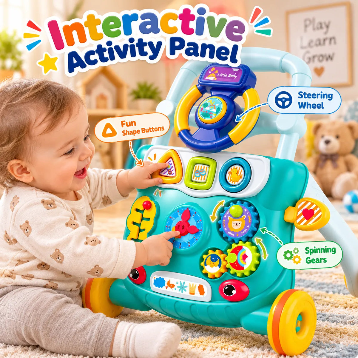 FirstSteps Baby Push Walker – Baby Learning Walker with Activity Panel | Toynic Kids Zone