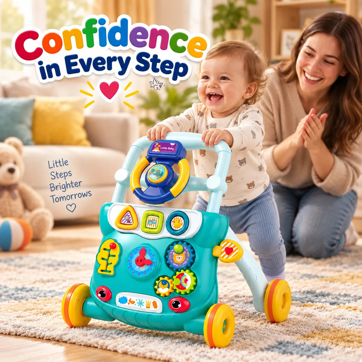 FirstSteps Baby Push Walker – Baby Learning Walker with Activity Panel | Toynic Kids Zone