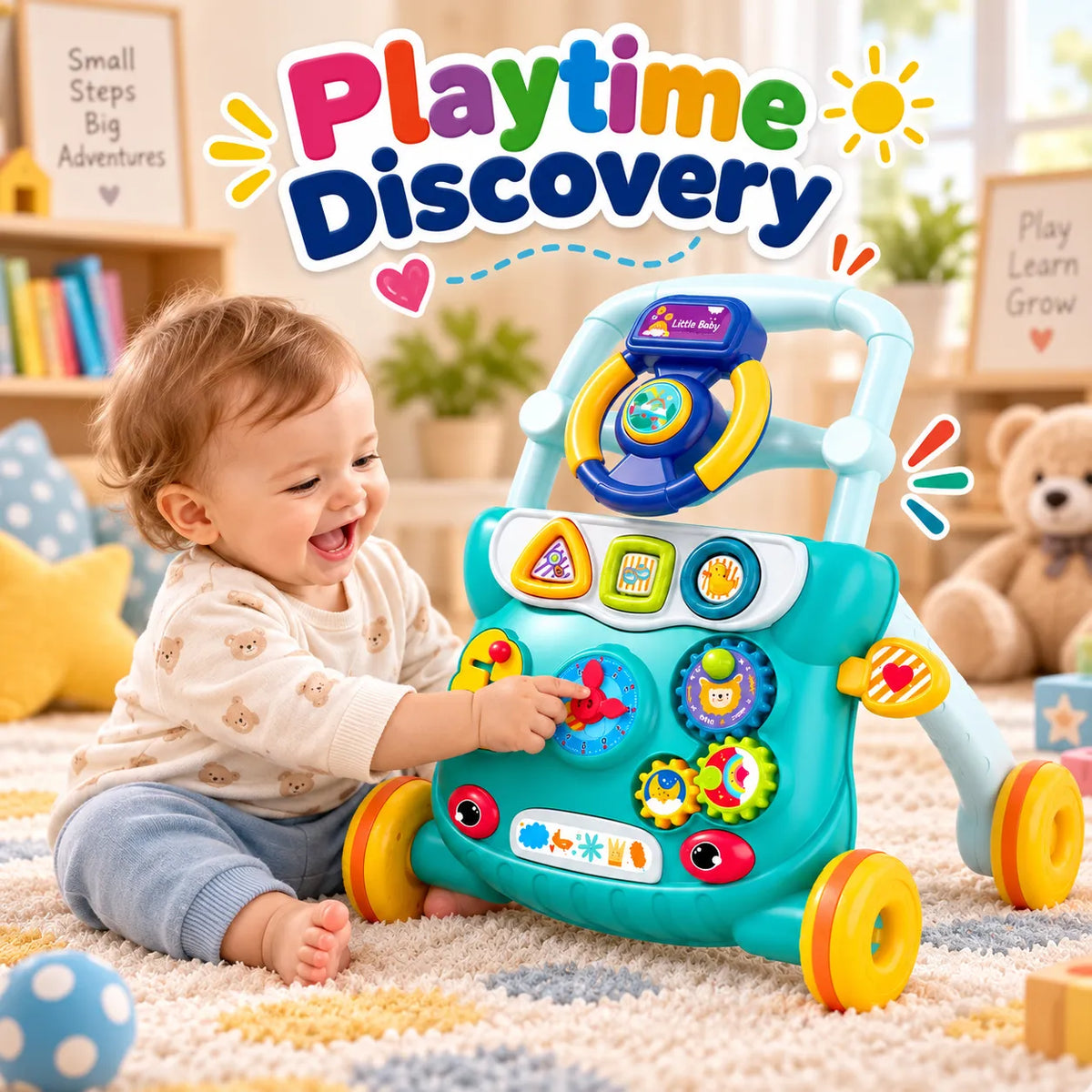 FirstSteps Baby Push Walker – Baby Learning Walker with Activity Panel | Toynic Kids Zone