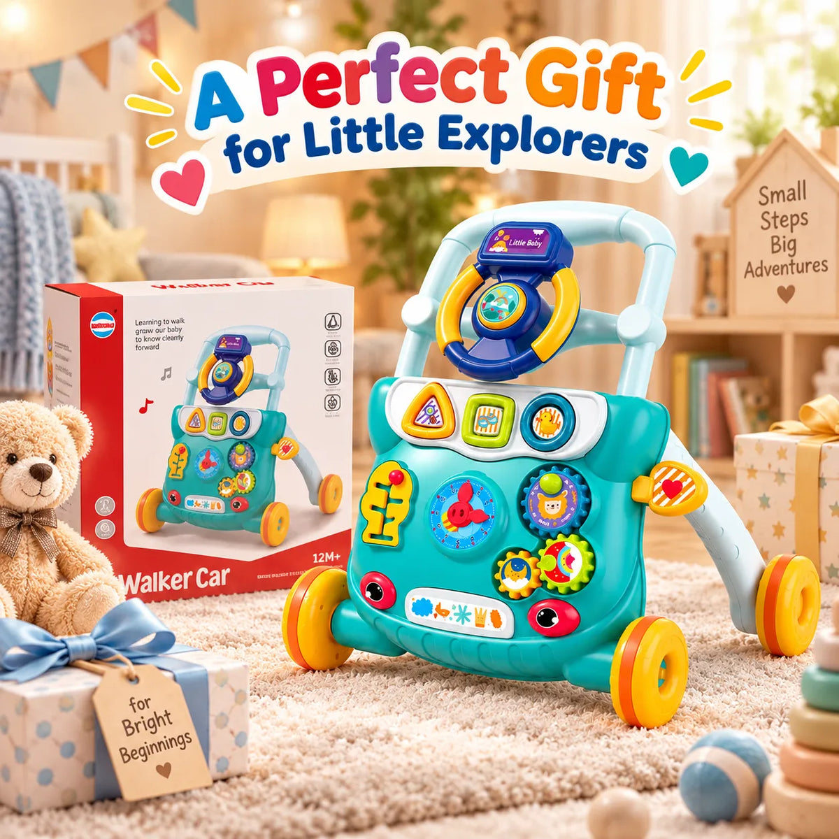 FirstSteps Baby Push Walker – Baby Learning Walker with Activity Panel | Toynic Kids Zone