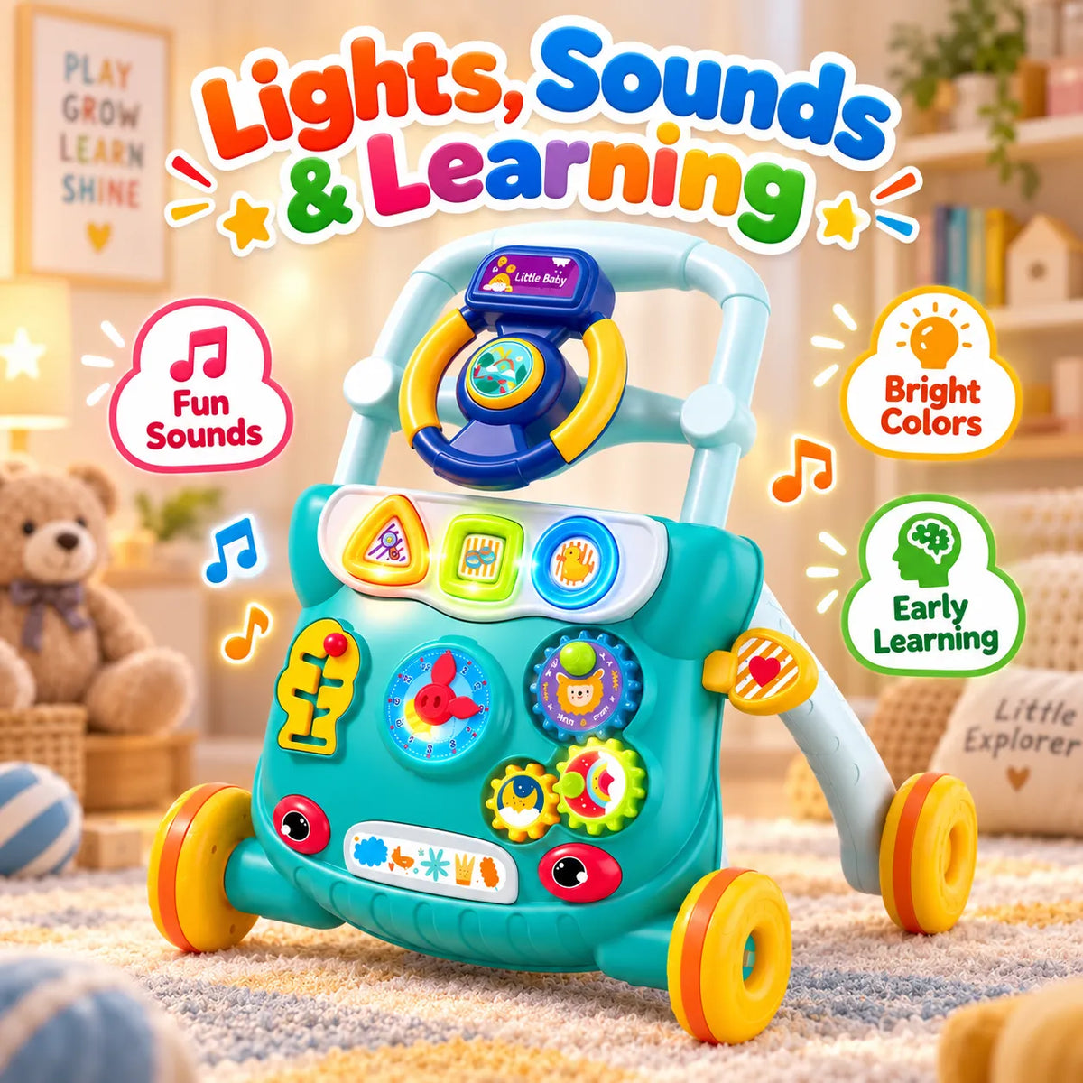FirstSteps Baby Push Walker – Baby Learning Walker with Activity Panel | Toynic Kids Zone