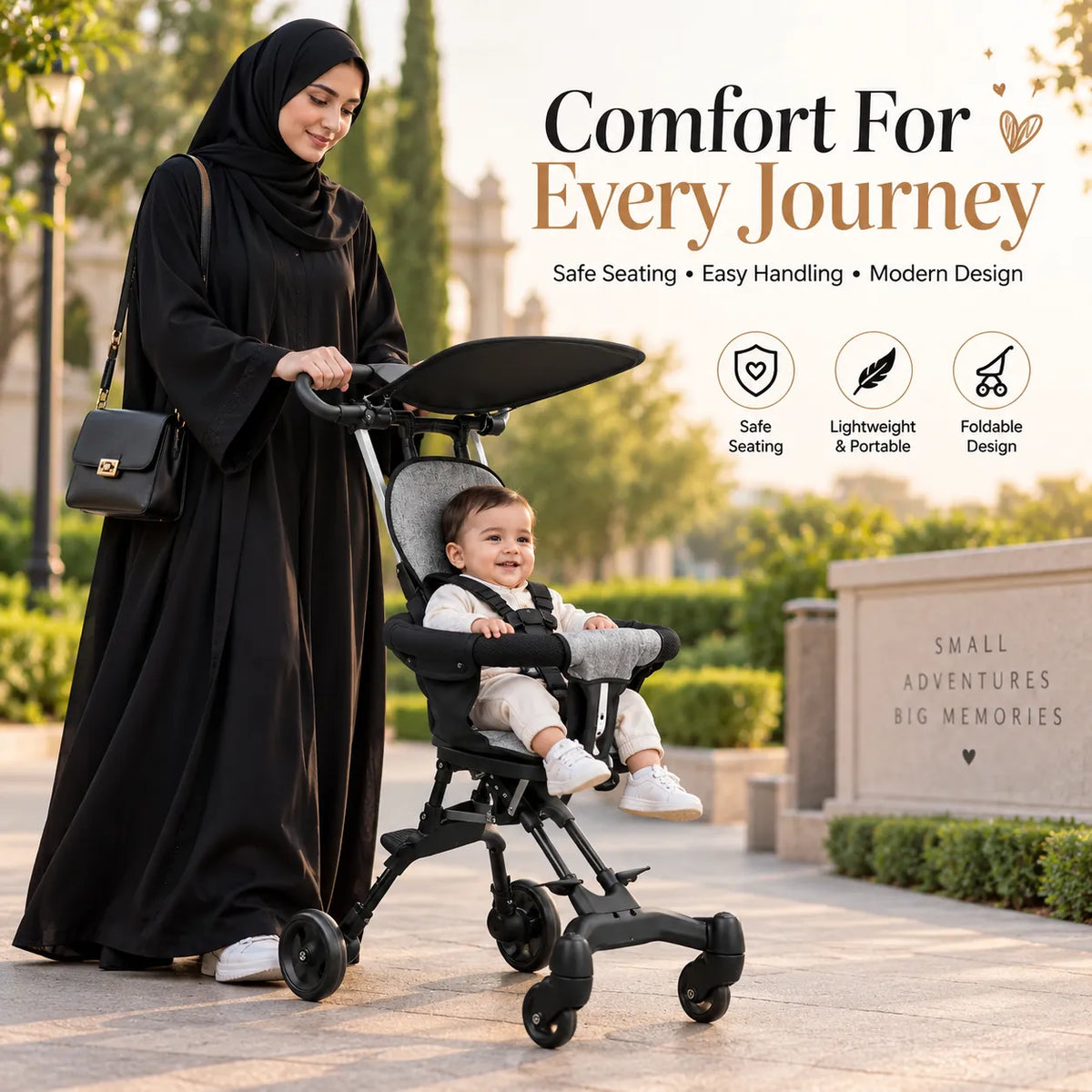 Foldable Lightweight Baby Stroller & Baby Carrier