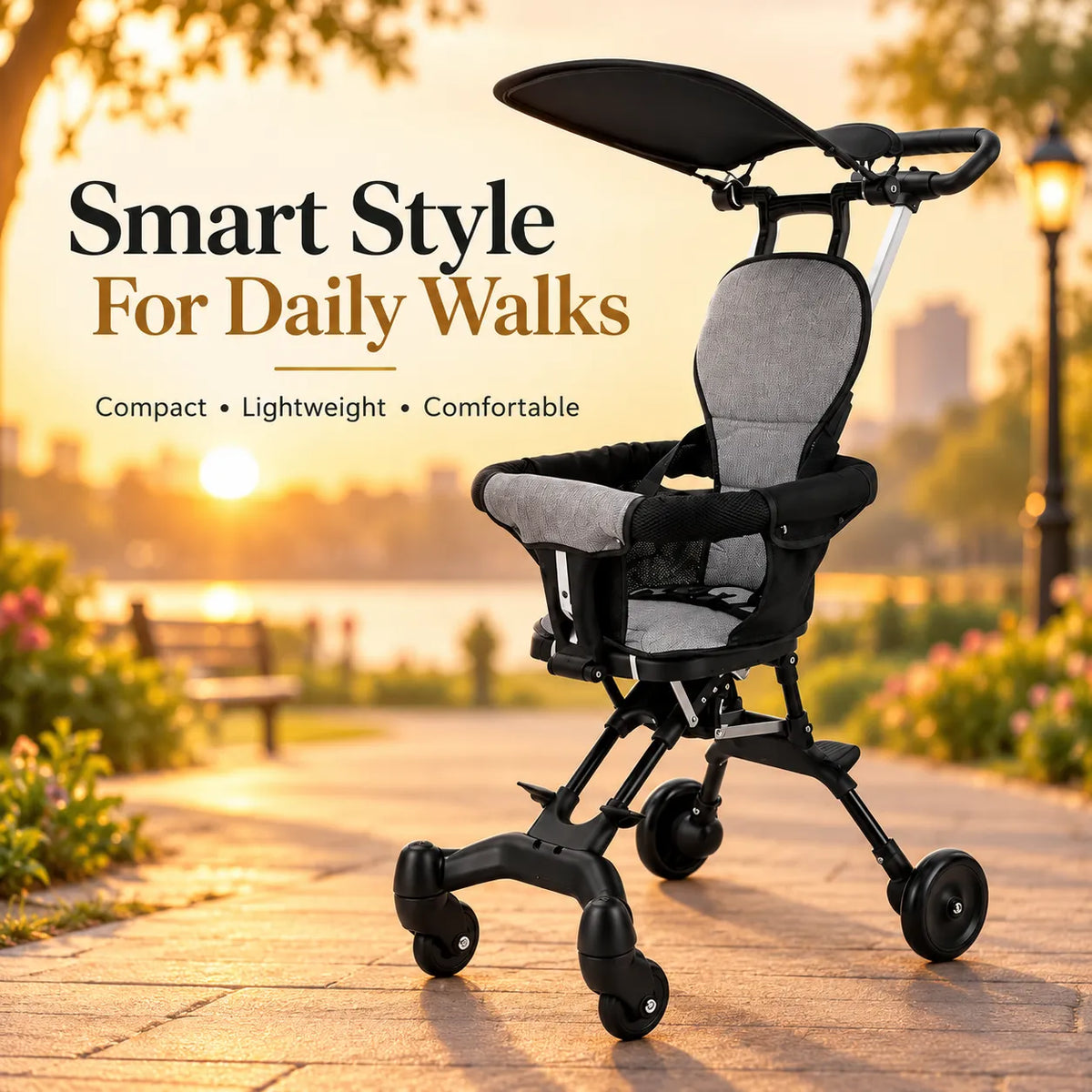 Foldable Lightweight Baby Stroller & Baby Carrier