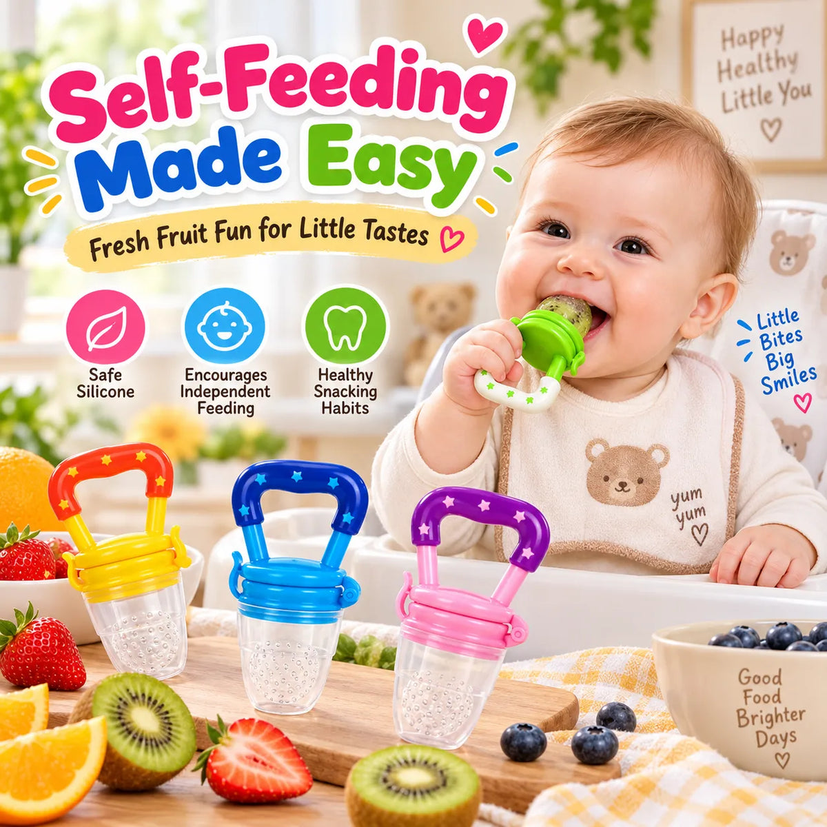 FruitBite Silicone Pacifier Feeder – BPA-Free Silicone Fruit Feeder