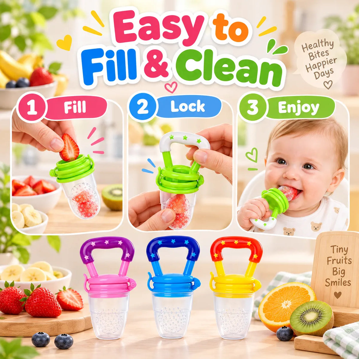 FruitBite Silicone Pacifier Feeder – BPA-Free Silicone Fruit Feeder