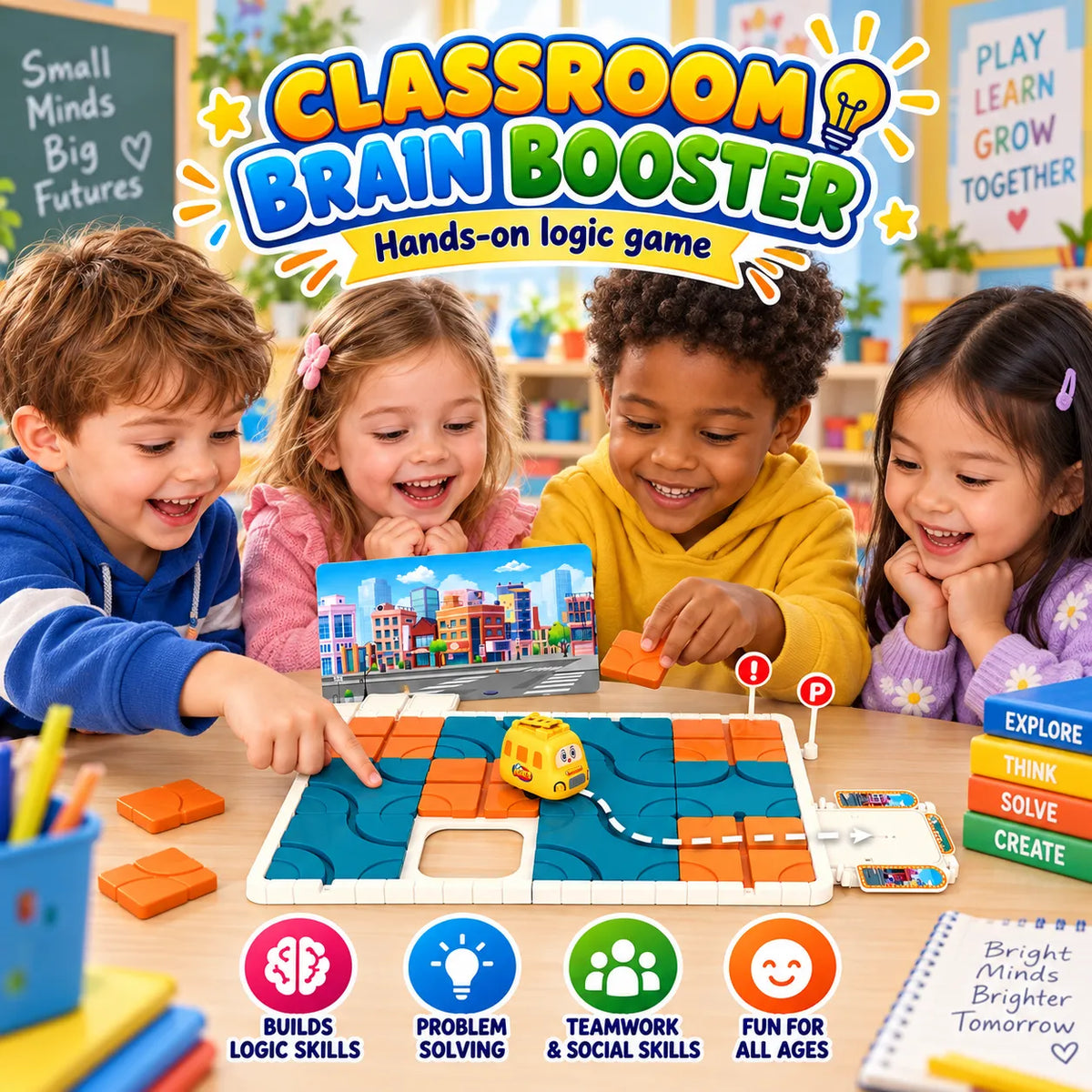 Fun Track Maze City Adventure Puzzle Game – Brain Teaser Logic Toy