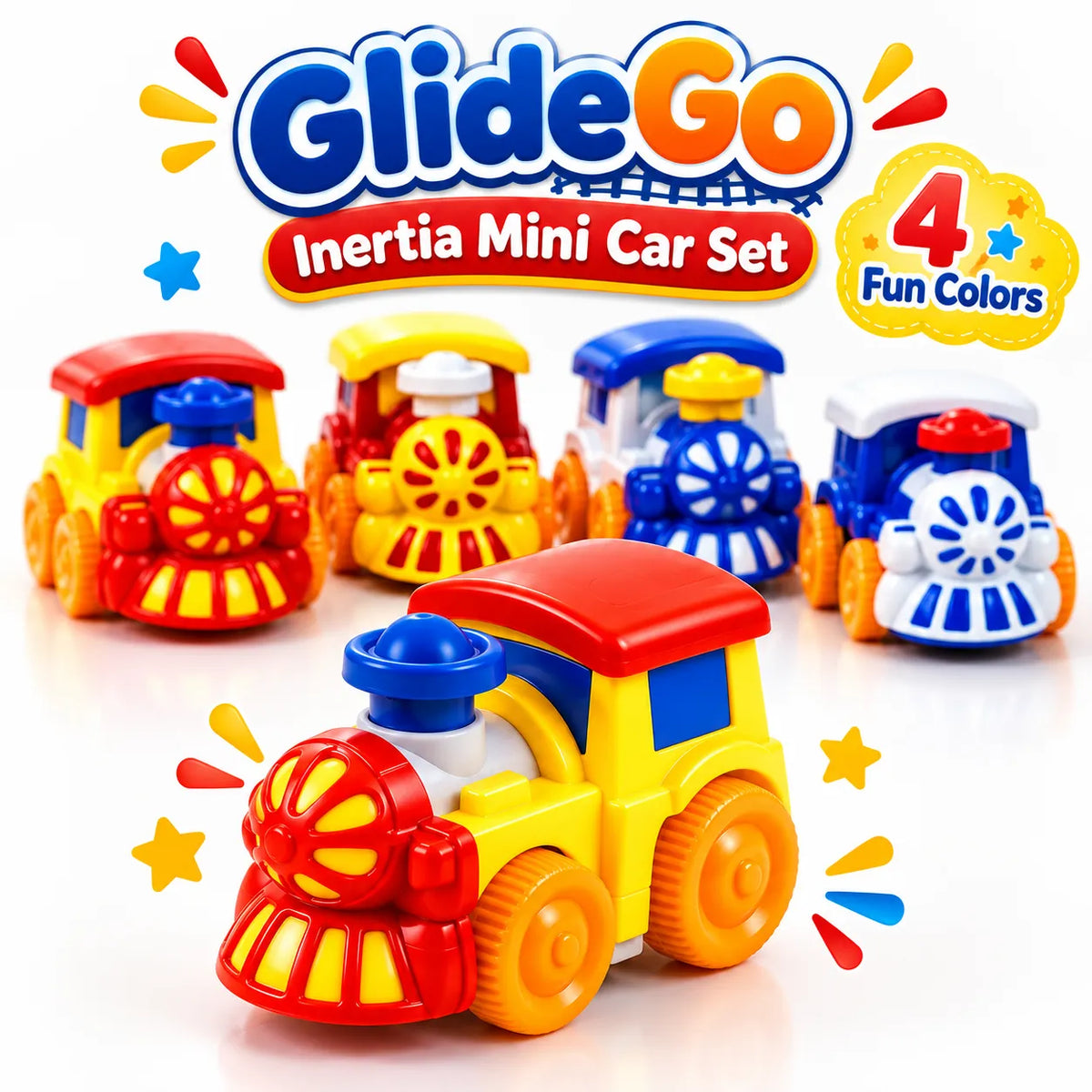 GlideGo Inertia Mini Car Set – Push-and-Go Friction Toy Cars