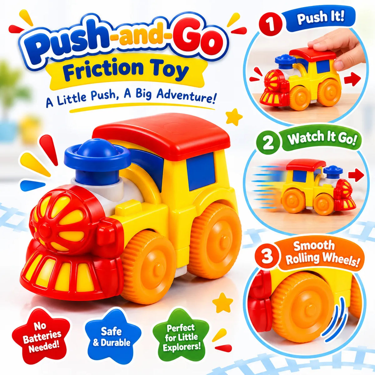 GlideGo Inertia Mini Car Set – Push-and-Go Friction Toy Cars