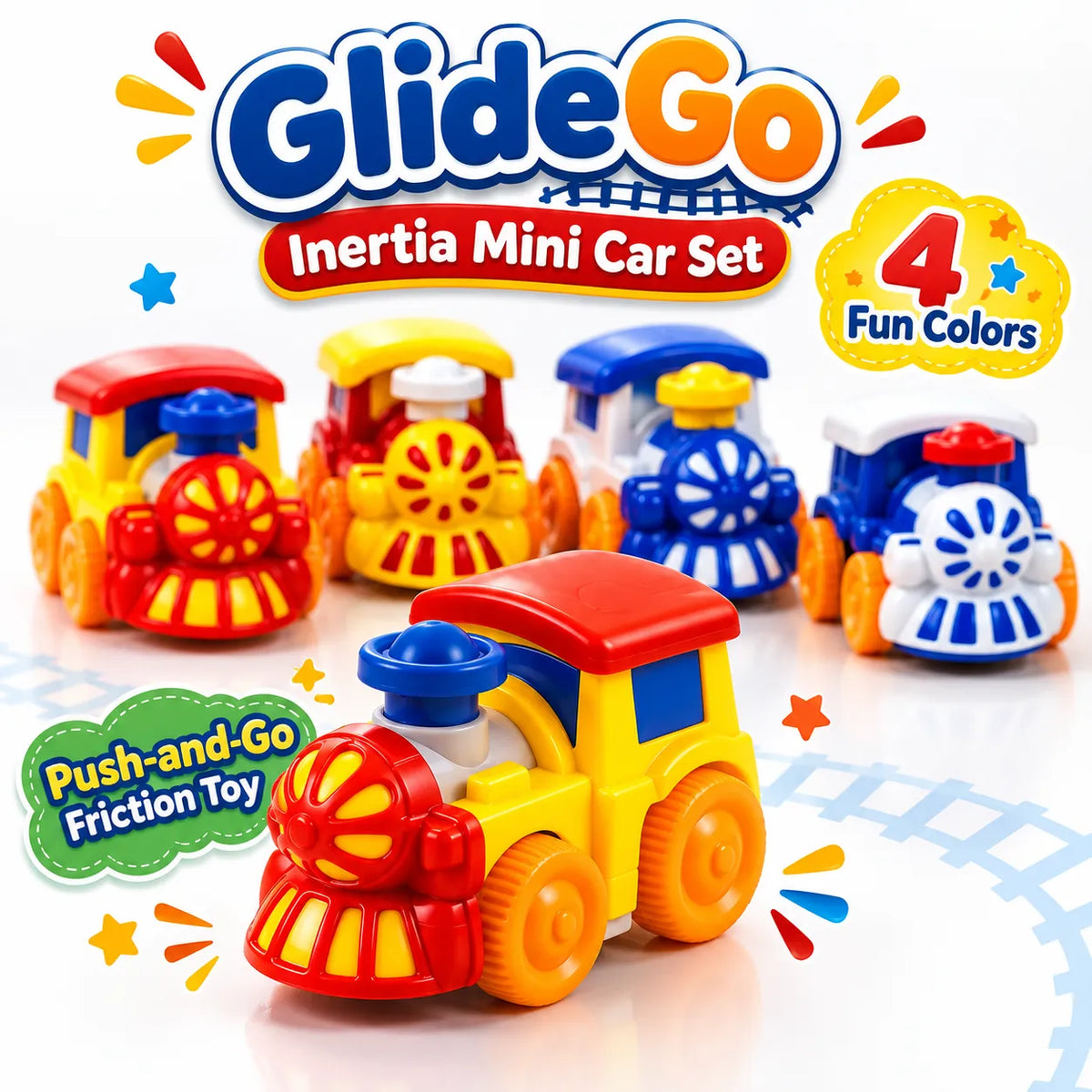 GlideGo Inertia Mini Car Set – Push-and-Go Friction Toy Cars