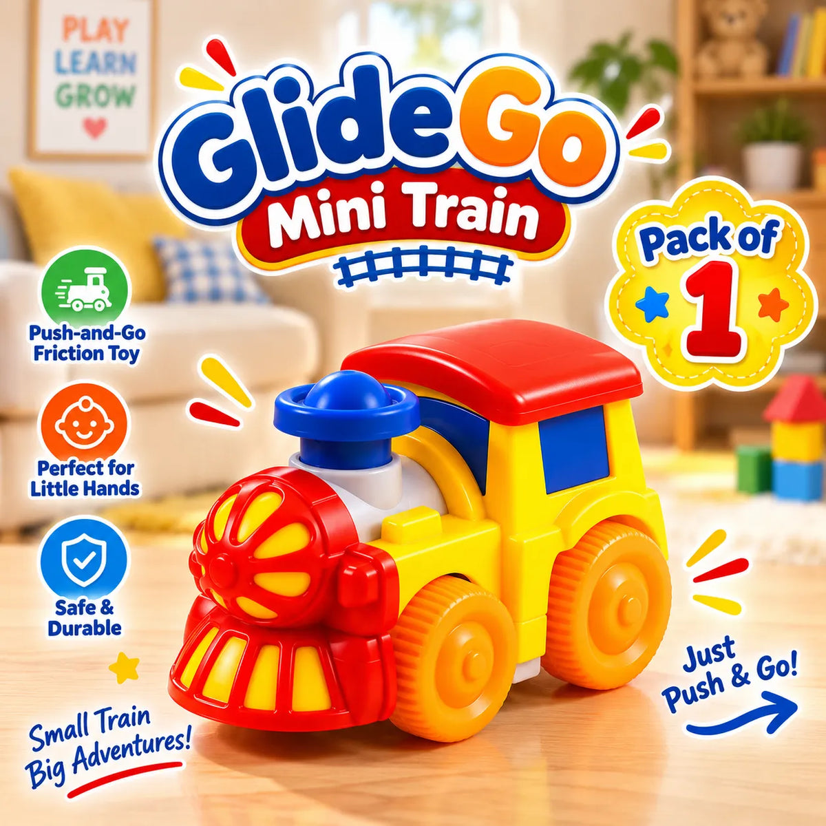 GlideGo Inertia Mini Car Set – Push-and-Go Friction Toy Cars