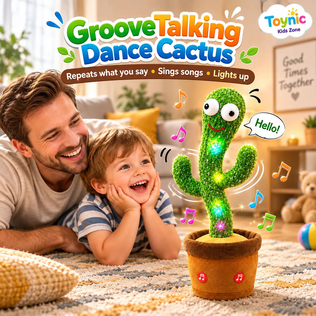 GrooveTalking Dance Cactus – Talking Singing Repeat-Voice Toy | Toynic Kids Zone
