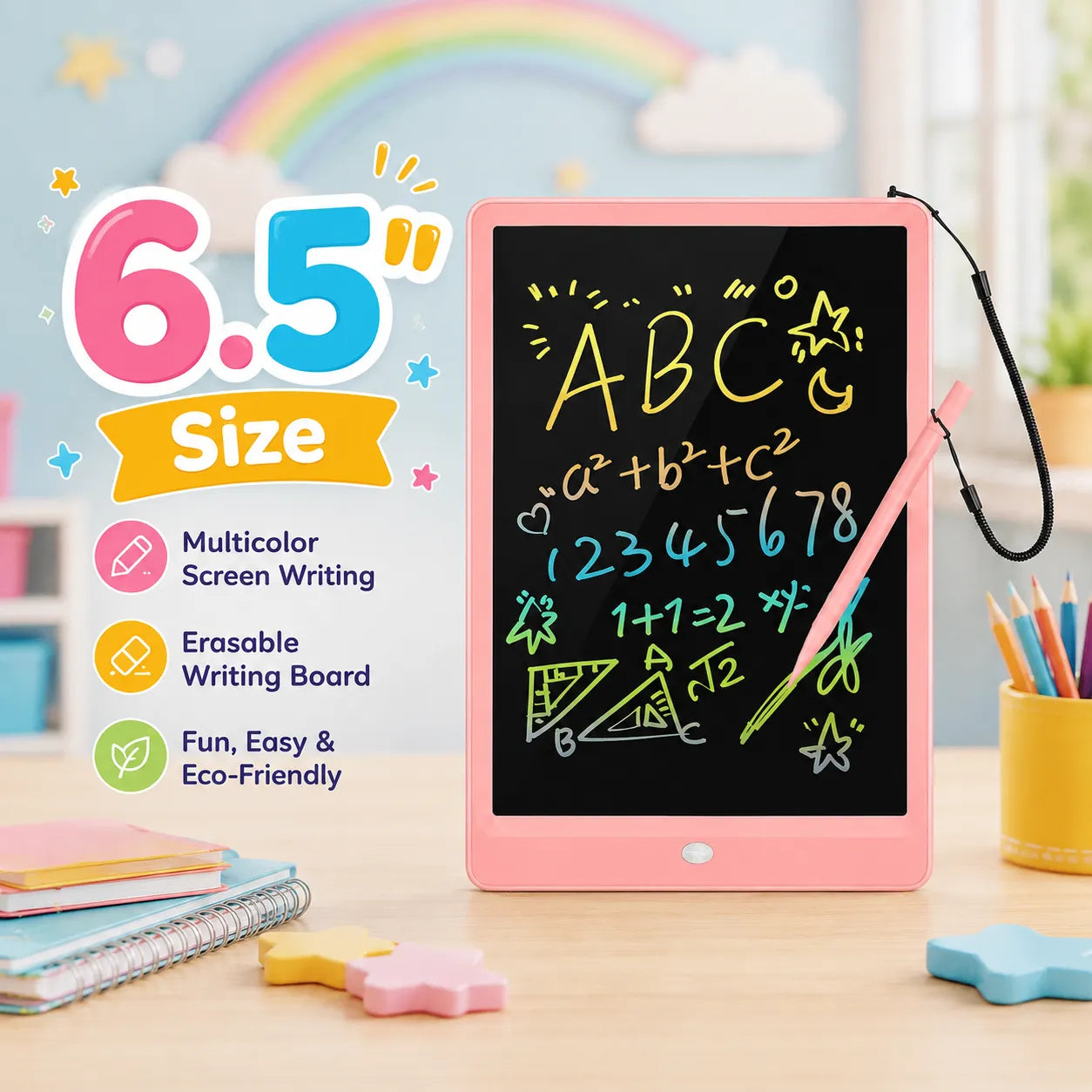 LCD Writing Tablet for Kids – Reusable Color Drawing Board