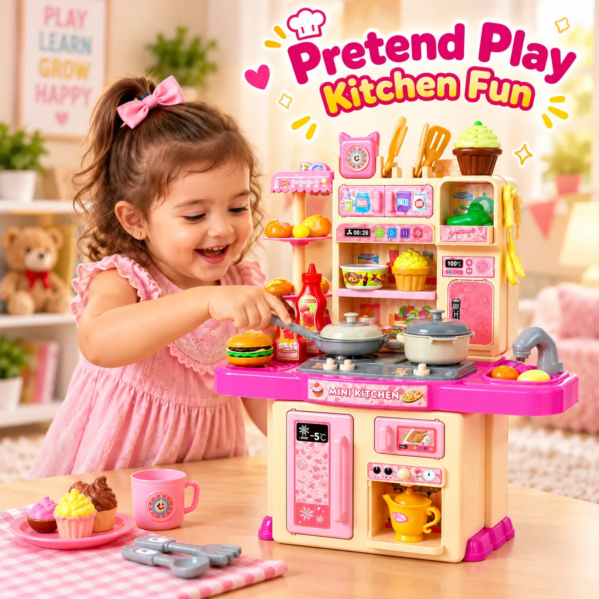 LittleChef Kitchen & Crockery Play Set – Kids Pretend Cooking Playset | Toynic Kids Zone